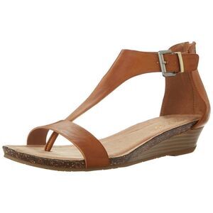 Kenneth Cole Reaction Women's Gal T-Strap Wedge Sandal 12 Toffee
